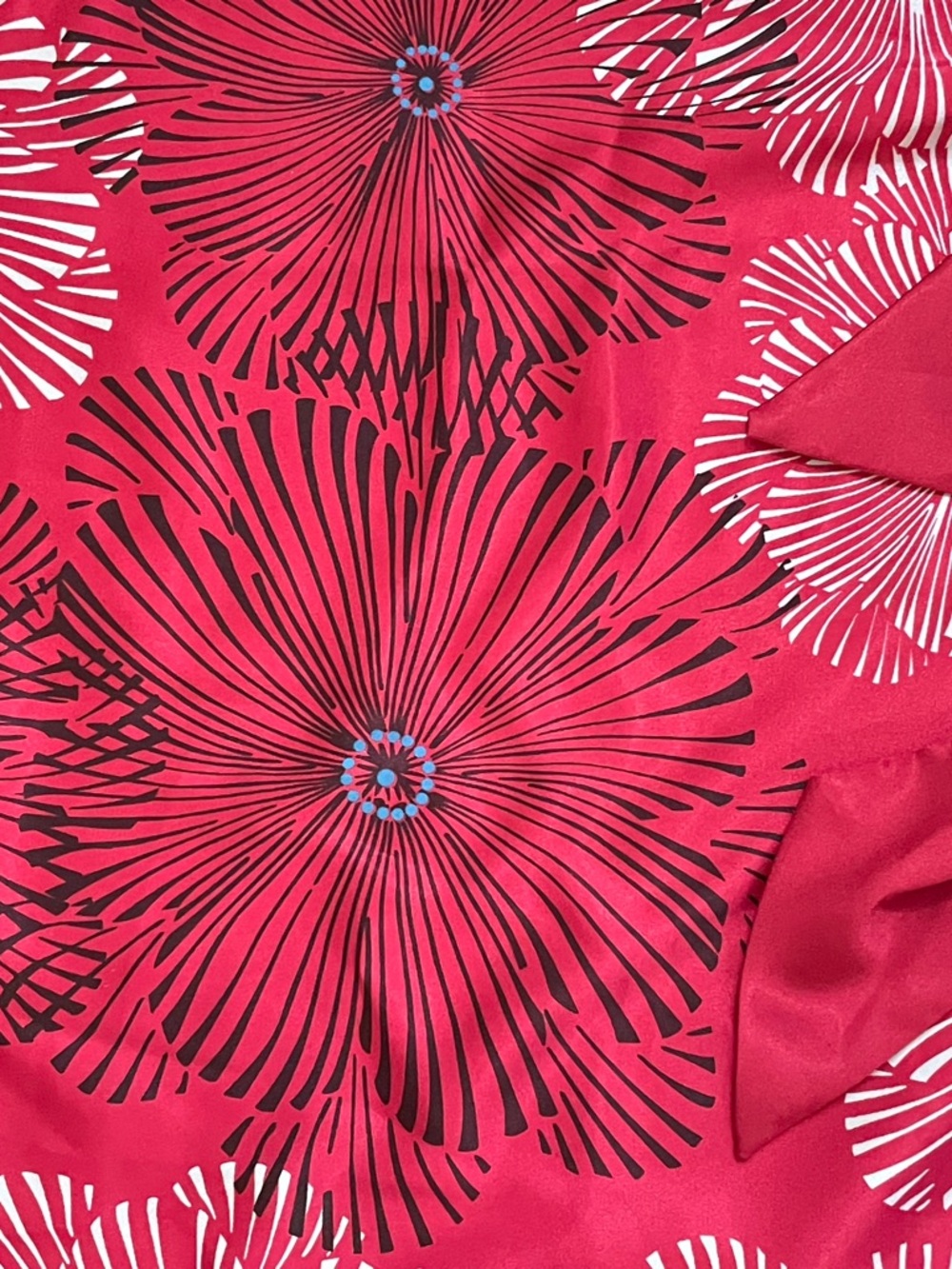 Charlotte Russe Red and White Floral Silk Kimono Mini Dress Boho Vintage Style - Picture 4 of 8